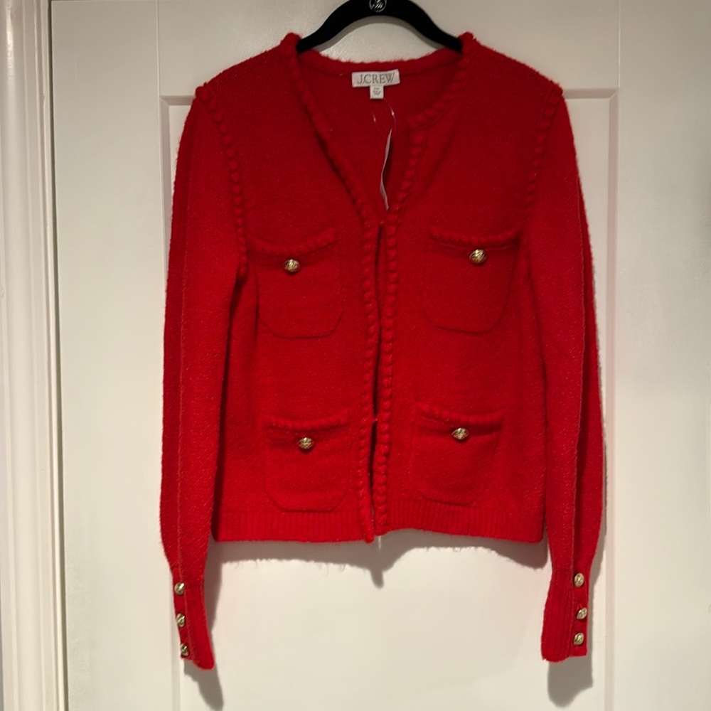 JCrew Odette Sweater Lady Jacket Red size XXS NWT